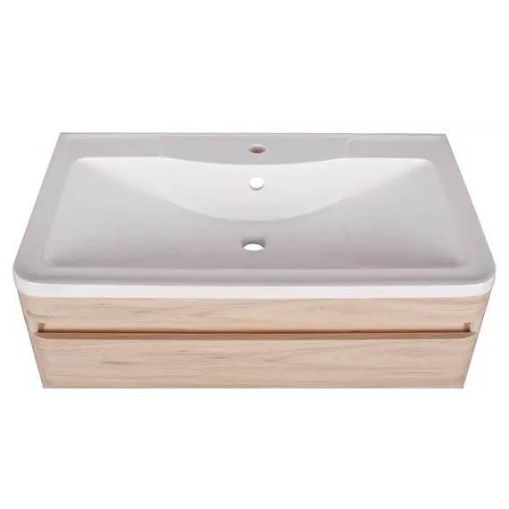 ТУМБА ПОДВЕСНАЯ STYLE LINE "АТЛАНТИКА 80", 2 ЯЩИКА, ЛЮКС ЯСЕНЬ ПЕРЛАМУТР, PLUS