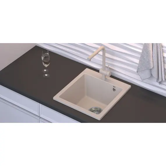 МОЙКА КУХОННАЯ POINT МОКО 47 PN3006BG, СВЕТЛО-БЕЖЕВЫЙ