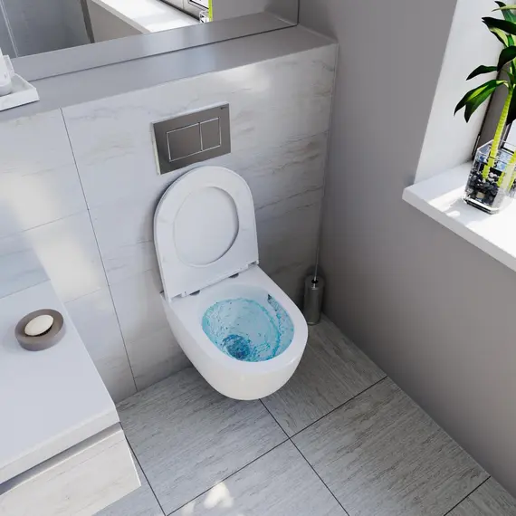 УНИТАЗ ПОДВЕСНОЙ POINT АФИНА БЕЗОБОДКОВЫЙ, БЕЛЫЙ, СИДЕНЬЕ ДЮРОПЛАСТ МИКРОЛИФТ БЫСТРОСЪЕМНОЕ