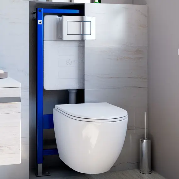 УНИТАЗ ПОДВЕСНОЙ POINT АФИНА БЕЗОБОДКОВЫЙ, БЕЛЫЙ, СИДЕНЬЕ ДЮРОПЛАСТ МИКРОЛИФТ БЫСТРОСЪЕМНОЕ