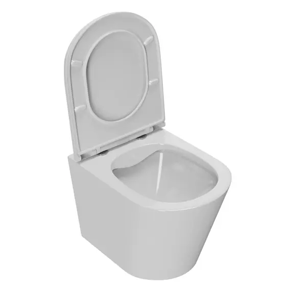 УНИТАЗ ПОДВЕСНОЙ POINT ВИКТОРИЯ БЕЗОБОДКОВЫЙ, БЕЛЫЙ, СИДЕНЬЕ ДЮРОПЛАСТ МИКРОЛИФТ БЫСТРОСЪЕМНОЕ