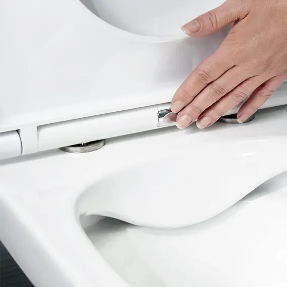 УНИТАЗ ПОДВЕСНОЙ POINT ВИКТОРИЯ БЕЗОБОДКОВЫЙ, БЕЛЫЙ, СИДЕНЬЕ ДЮРОПЛАСТ МИКРОЛИФТ БЫСТРОСЪЕМНОЕ