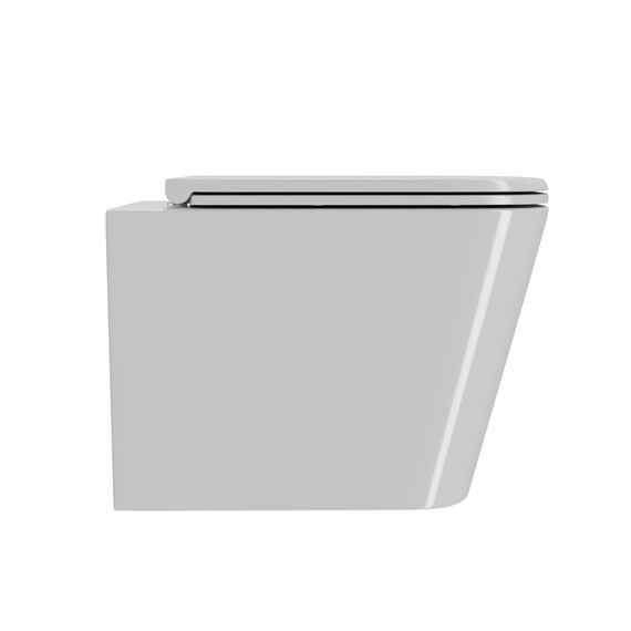 УНИТАЗ ПОДВЕСНОЙ POINT НИКА БЕЗОБОДКОВЫЙ, БЕЛЫЙ, СИДЕНЬЕ ДЮРОПЛАСТ МИКРОЛИФТ БЫСТРОСЪЕМНОЕ