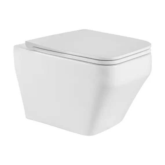 УНИТАЗ ПОДВЕСНОЙ POINT АВРОРА БЕЗОБОДКОВЫЙ, БЕЛЫЙ, СИДЕНЬЕ ДЮРОПЛАСТ МИКРОЛИФТ БЫСТРОСЪЕМНОЕ