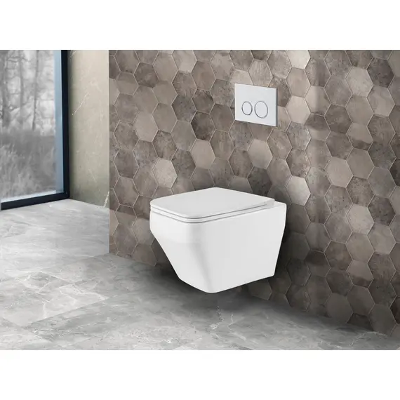 УНИТАЗ ПОДВЕСНОЙ POINT АВРОРА БЕЗОБОДКОВЫЙ, БЕЛЫЙ, СИДЕНЬЕ ДЮРОПЛАСТ МИКРОЛИФТ БЫСТРОСЪЕМНОЕ