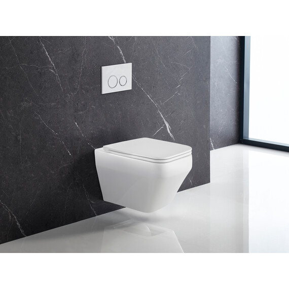 УНИТАЗ ПОДВЕСНОЙ POINT АВРОРА БЕЗОБОДКОВЫЙ, БЕЛЫЙ, СИДЕНЬЕ ДЮРОПЛАСТ МИКРОЛИФТ БЫСТРОСЪЕМНОЕ