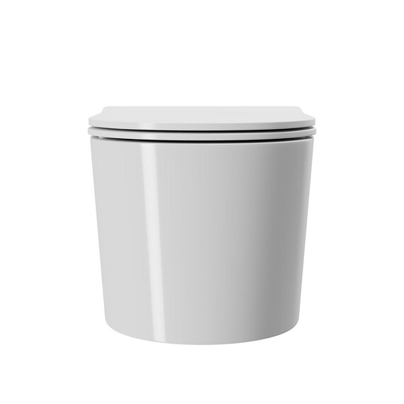 УНИТАЗ ПОДВЕСНОЙ POINT ВЕСТА БЕЗОБОДКОВЫЙ, БЕЛЫЙ, СИДЕНЬЕ ДЮРОПЛАСТ МИКРОЛИФТ БЫСТРОСЪЕМНОЕ