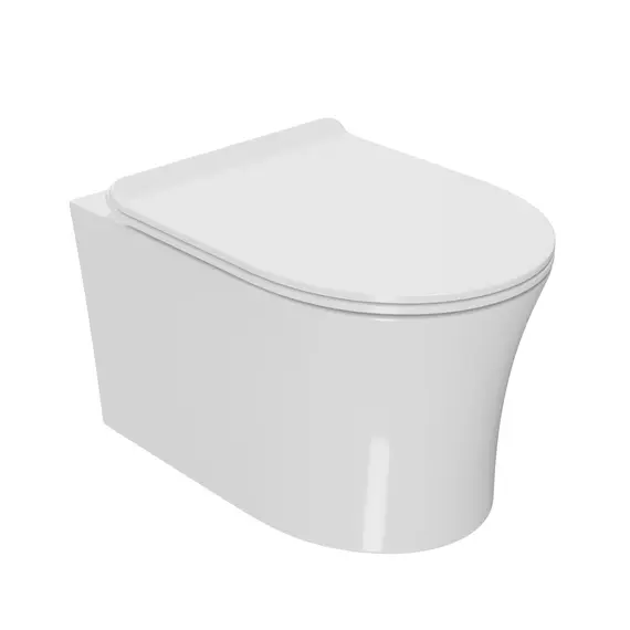 УНИТАЗ ПОДВЕСНОЙ POINT ВЕГА БЕЗОБОДКОВЫЙ, БЕЛЫЙ, СИДЕНЬЕ ДЮРОПЛАСТ МИКРОЛИФТ БЫСТРОСЪЕМНОЕ