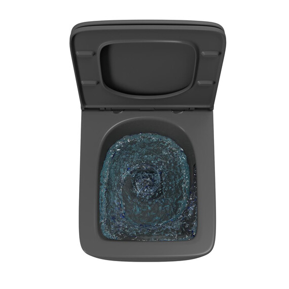 УНИТАЗ ПОДВЕСНОЙ POINT МЕРКУРИЙ БЕЗОБОДКОВЫЙ, СЕРЫЙ МАТОВЫЙ, СИДЕНЬЕ ДЮРОПЛАСТ МИКРОЛИФТ БЫСТРОСЪЕМНОЕ