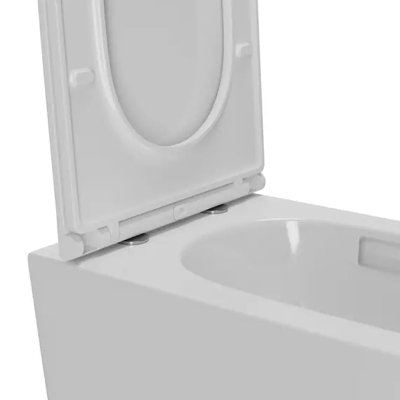УНИТАЗ ПОДВЕСНОЙ POINT МЕРКУРИЙ БЕЗОБОДКОВЫЙ, БЕЛЫЙ, СИДЕНЬЕ ДЮРОПЛАСТ МИКРОЛИФТ БЫСТРОСЪЕМНОЕ