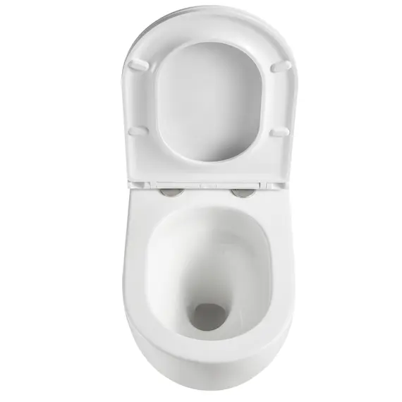 УНИТАЗ ПОДВЕСНОЙ POINT САТУРН БЕЗОБОДКОВЫЙ, БЕЛЫЙ, СИДЕНЬЕ ДЮРОПЛАСТ МИКРОЛИФТ БЫСТРОСЪЕМНОЕ