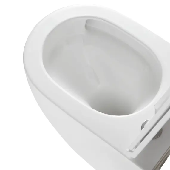 УНИТАЗ ПОДВЕСНОЙ POINT САТУРН БЕЗОБОДКОВЫЙ, БЕЛЫЙ, СИДЕНЬЕ ДЮРОПЛАСТ МИКРОЛИФТ БЫСТРОСЪЕМНОЕ