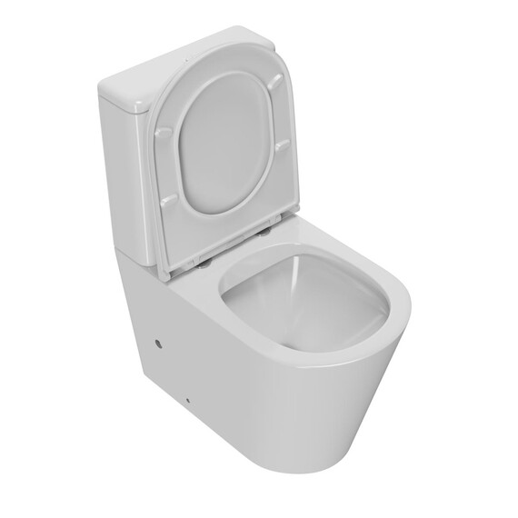 УНИТАЗ-КОМПАКТ POINT ВИКТОРИЯ БЕЗОБОДКОВЫЙ, БЕЛЫЙ, СИДЕНЬЕ ДЮРОПЛАСТ МИКРОЛИФТ БЫСТРОСЪЕМНОЕ