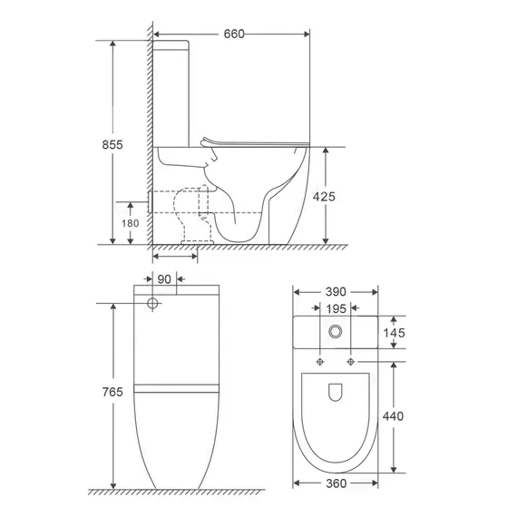 УНИТАЗ-КОМПАКТ POINT САТУРН БЕЗОБОДКОВЫЙ, БЕЛЫЙ, СИДЕНЬЕ ДЮРОПЛАСТ МИКРОЛИФТ БЫСТРОСЪЕМНОЕ