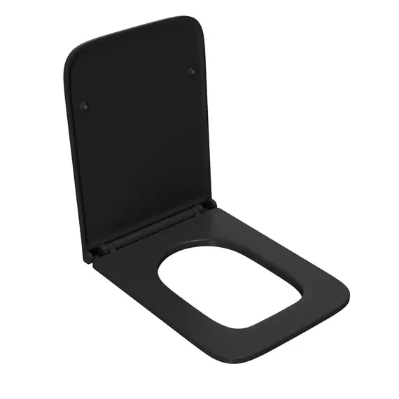 КРЫШКА-СИДЕНЬЕ POINT МЕРКУРИЙ PN46831BM, ДЮРОПЛАСТ, МИКРОЛИФТ ДЛЯ УНИТАЗА, ЧЕРНАЯ МАТОВАЯ