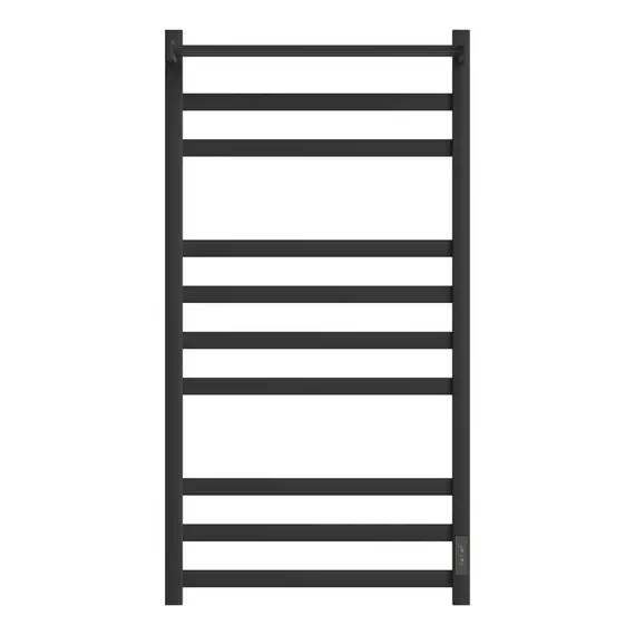 ПОЛОТЕНЦЕСУШИТЕЛЬ ЭЛЕКТРИЧЕСКИЙ POINT МЕРКУРИЙ PN83850PB П9 500X1000 С ПОЛКОЙ, ДИММЕР СПРАВА, ЧЕРНЫЙ