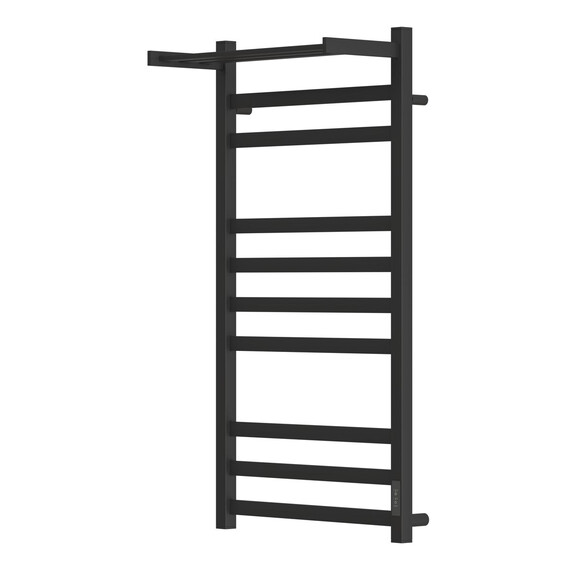 ПОЛОТЕНЦЕСУШИТЕЛЬ ЭЛЕКТРИЧЕСКИЙ POINT МЕРКУРИЙ PN83850PB П9 500X1000 С ПОЛКОЙ, ДИММЕР СПРАВА, ЧЕРНЫЙ