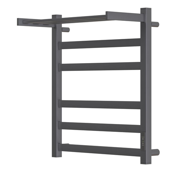 ПОЛОТЕНЦЕСУШИТЕЛЬ ЭЛЕКТРИЧЕСКИЙ POINT МЕРКУРИЙ PN83856PGR П5 500X600 С ПОЛКОЙ, ДИММЕР СПРАВА, ГРАФИТ ПРЕМИУМ