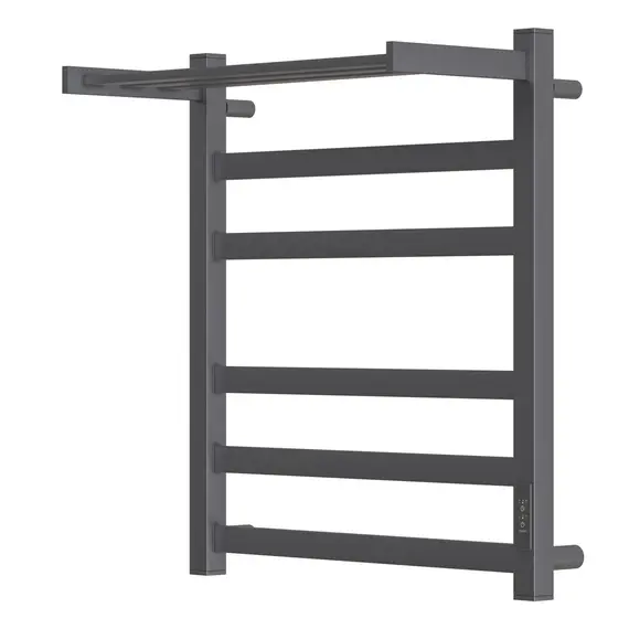 ПОЛОТЕНЦЕСУШИТЕЛЬ ЭЛЕКТРИЧЕСКИЙ POINT МЕРКУРИЙ PN83856PGR П5 500X600 С ПОЛКОЙ, ДИММЕР СПРАВА, ГРАФИТ ПРЕМИУМ