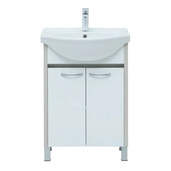 ТУМБА ПОД РАКОВИНУ AQUANET ДОННА 60 БЕЛЫЙ ДУБ/БЕЛЫЙ (2 ДВЕРЦЫ)