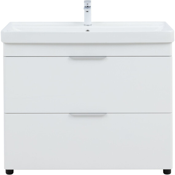 ТУМБА ПОД РАКОВИНУ AQUANET ИРИС NEW 100 НАПОЛЬНАЯ, БЕЛЫЙ ГЛЯНЕЦ