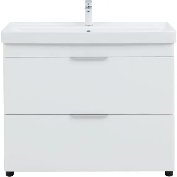 ТУМБА ПОД РАКОВИНУ AQUANET ИРИС NEW 100 НАПОЛЬНАЯ, БЕЛЫЙ ГЛЯНЕЦ