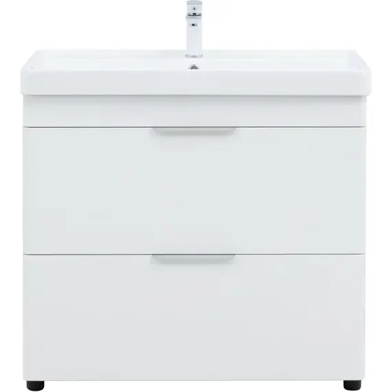 ТУМБА ПОД РАКОВИНУ AQUANET ИРИС NEW 90 НАПОЛЬНАЯ, БЕЛЫЙ ГЛЯНЕЦ