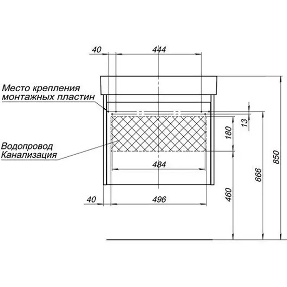 ТУМБА ПОД РАКОВИНУ AQUANET NOVA LITE 60 БЕЛЫЙ (1 ЯЩИК)
