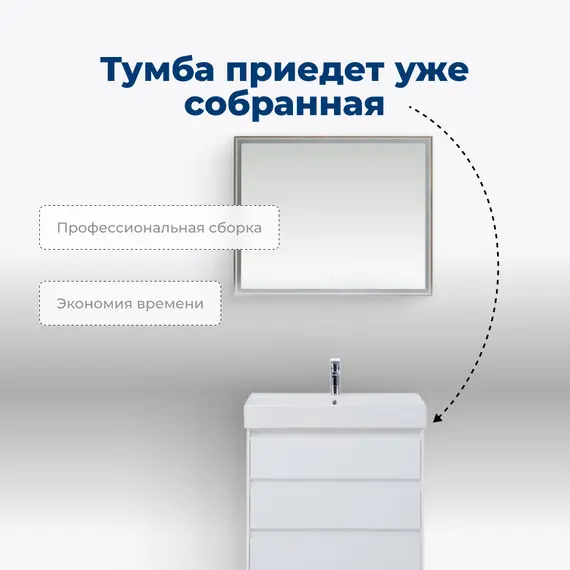 ТУМБА ПОД РАКОВИНУ AQUANET NOVA LITE 60 БЕЛЫЙ ГЛЯНЕЦ (3 ЯЩИКА)