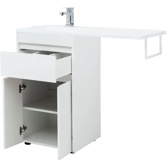 ТУМБА ПОД РАКОВИНУ AQUANET ТОКИО 48 БЕЛЫЙ (НАПОЛЬНАЯ, 1 ЯЩИК, 2 ДВЕРЦЫ)