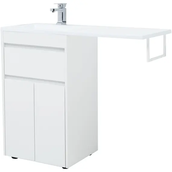 ТУМБА ПОД РАКОВИНУ AQUANET ТОКИО 48 БЕЛЫЙ (НАПОЛЬНАЯ, 1 ЯЩИК, 2 ДВЕРЦЫ)