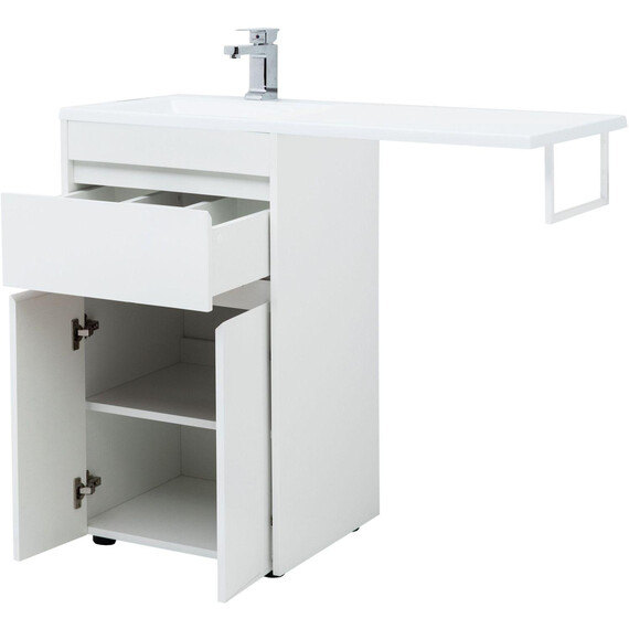 ТУМБА ПОД РАКОВИНУ AQUANET ТОКИО 48 БЕЛЫЙ (НАПОЛЬНАЯ, 1 ЯЩИК, 2 ДВЕРЦЫ)