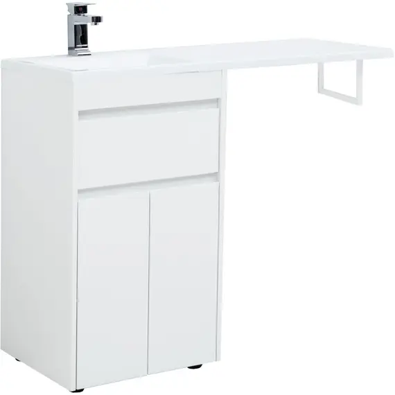 ТУМБА ПОД РАКОВИНУ AQUANET ТОКИО 48 БЕЛЫЙ (НАПОЛЬНАЯ, 1 ЯЩИК, 2 ДВЕРЦЫ)