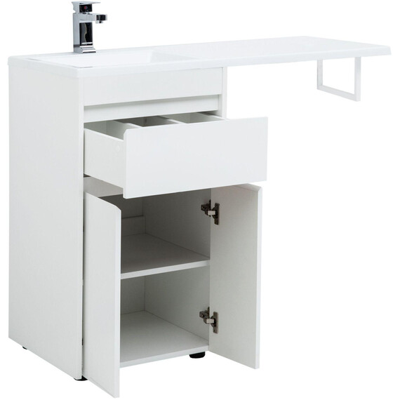 ТУМБА ПОД РАКОВИНУ AQUANET ТОКИО 48 БЕЛЫЙ (НАПОЛЬНАЯ, 1 ЯЩИК, 2 ДВЕРЦЫ)