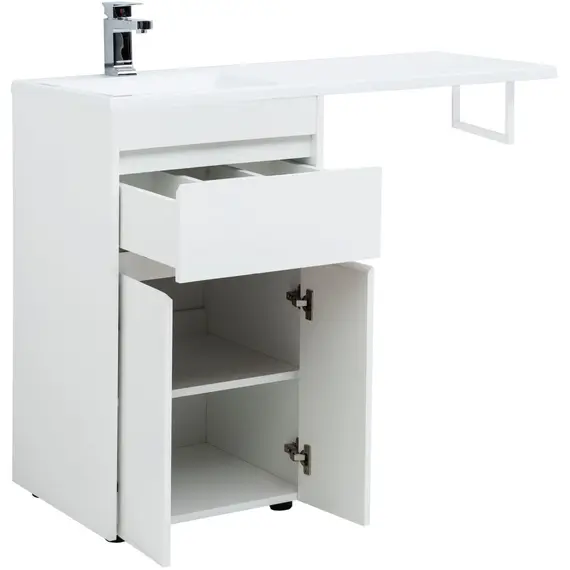 ТУМБА ПОД РАКОВИНУ AQUANET ТОКИО 48 БЕЛЫЙ (НАПОЛЬНАЯ, 1 ЯЩИК, 2 ДВЕРЦЫ)