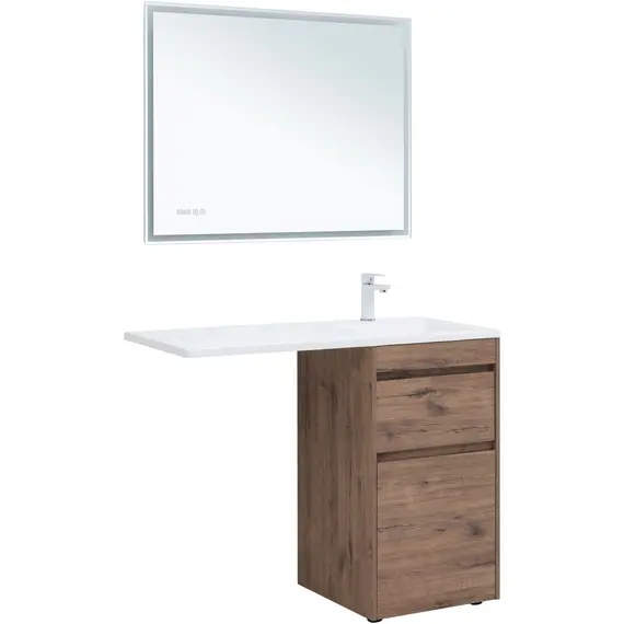 ТУМБА ПОД РАКОВИНУ AQUANET ТОКИО 48 ДУБ ВЕЛЛИНГТОН (НАПОЛЬНАЯ 2 ЯЩИКА)