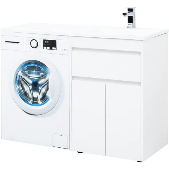 ТУМБА ПОД РАКОВИНУ AQUANET ТОКИО 58 БЕЛЫЙ (НАПОЛЬНАЯ, 1 ЯЩИК, 2 ДВЕРЦЫ)