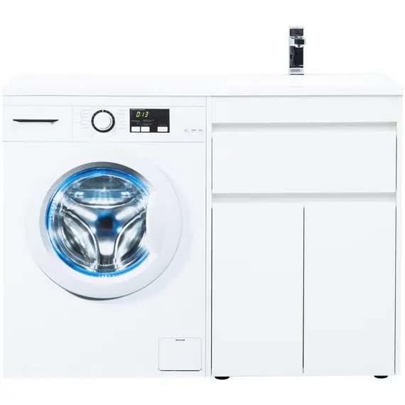 ТУМБА ПОД РАКОВИНУ AQUANET ТОКИО 58 БЕЛЫЙ (НАПОЛЬНАЯ, 1 ЯЩИК, 2 ДВЕРЦЫ)