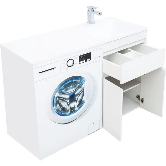 ТУМБА ПОД РАКОВИНУ AQUANET ТОКИО 58 БЕЛЫЙ (НАПОЛЬНАЯ, 1 ЯЩИК, 2 ДВЕРЦЫ)