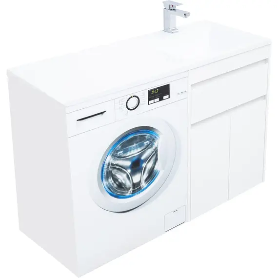 ТУМБА ПОД РАКОВИНУ AQUANET ТОКИО 58 БЕЛЫЙ (НАПОЛЬНАЯ, 1 ЯЩИК, 2 ДВЕРЦЫ)