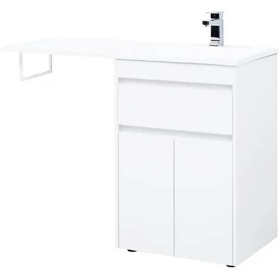 ТУМБА ПОД РАКОВИНУ AQUANET ТОКИО 58 БЕЛЫЙ (НАПОЛЬНАЯ, 1 ЯЩИК, 2 ДВЕРЦЫ)