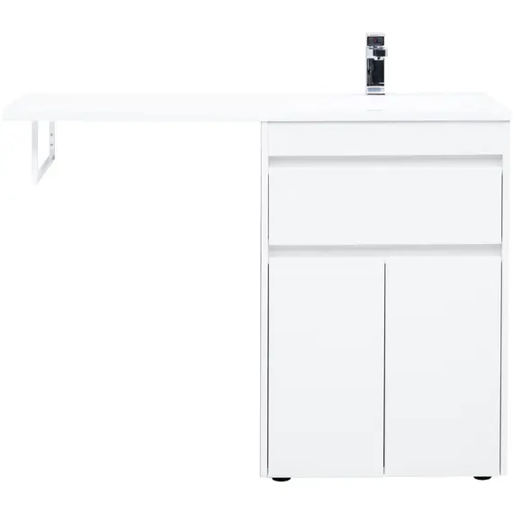 ТУМБА ПОД РАКОВИНУ AQUANET ТОКИО 58 БЕЛЫЙ (НАПОЛЬНАЯ, 1 ЯЩИК, 2 ДВЕРЦЫ)