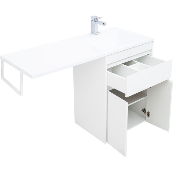 ТУМБА ПОД РАКОВИНУ AQUANET ТОКИО 58 БЕЛЫЙ (НАПОЛЬНАЯ, 1 ЯЩИК, 2 ДВЕРЦЫ)