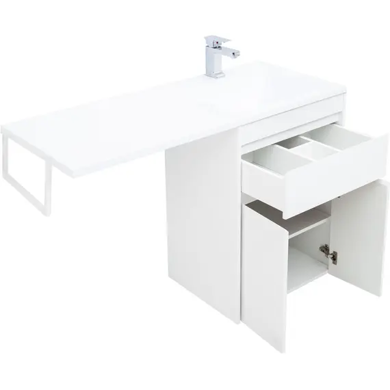 ТУМБА ПОД РАКОВИНУ AQUANET ТОКИО 58 БЕЛЫЙ (НАПОЛЬНАЯ, 1 ЯЩИК, 2 ДВЕРЦЫ)