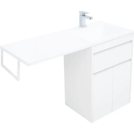 ТУМБА ПОД РАКОВИНУ AQUANET ТОКИО 58 БЕЛЫЙ (НАПОЛЬНАЯ, 1 ЯЩИК, 2 ДВЕРЦЫ)