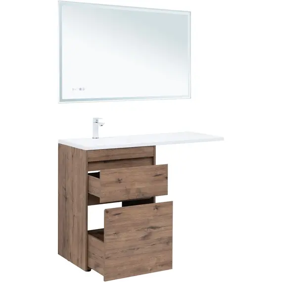 ТУМБА ПОД РАКОВИНУ AQUANET ТОКИО 58 ДУБ ВЕЛЛИНГТОН (НАПОЛЬНАЯ 2 ЯЩИКА)