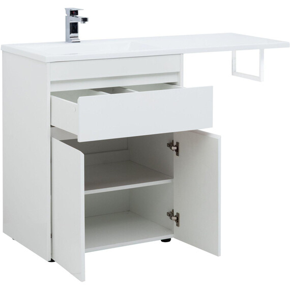 ТУМБА ПОД РАКОВИНУ AQUANET ТОКИО 68 БЕЛЫЙ (НАПОЛЬНАЯ, 1 ЯЩИК, 2 ДВЕРЦЫ)