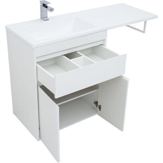 ТУМБА ПОД РАКОВИНУ AQUANET ТОКИО 68 БЕЛЫЙ (НАПОЛЬНАЯ, 1 ЯЩИК, 2 ДВЕРЦЫ)