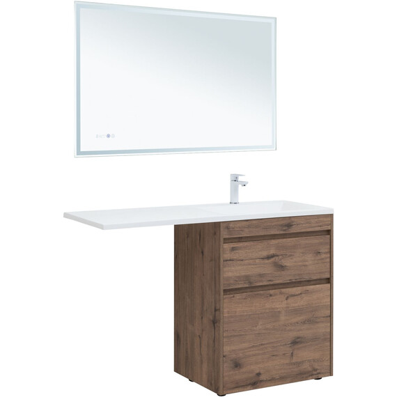 ТУМБА ПОД РАКОВИНУ AQUANET ТОКИО 68 ДУБ ВЕЛЛИНГТОН (НАПОЛЬНАЯ 2 ЯЩИКА)