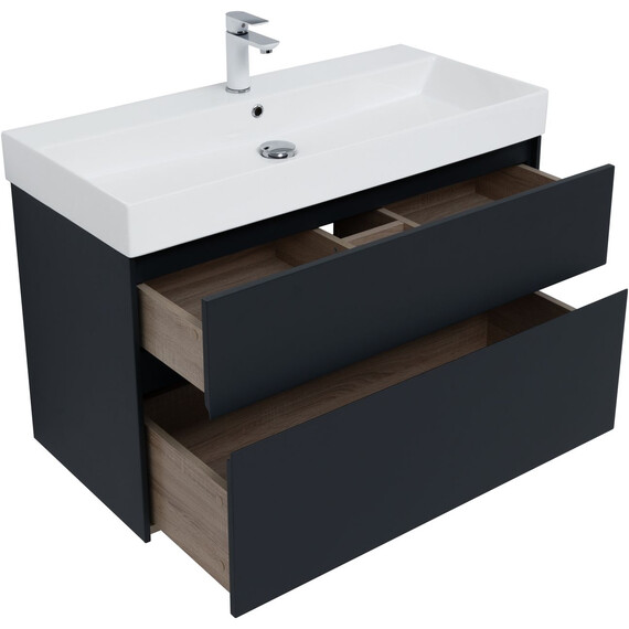 ТУМБА ПОД РАКОВИНУ AQUANET БРУКЛИН 100 АНТРАЦИТ МАТОВЫЙ